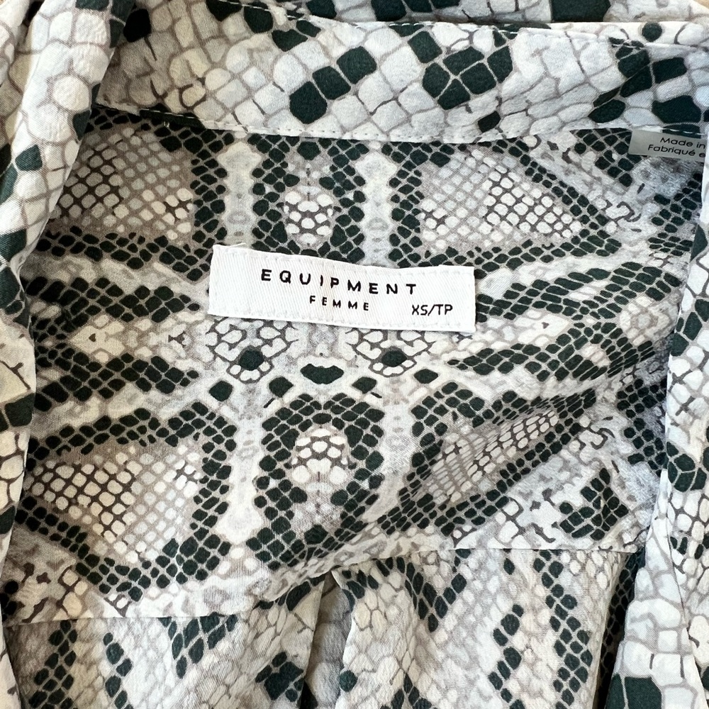 Equipment Snakeskin Print Long Sleeve Dress - Picture 3 of 16
